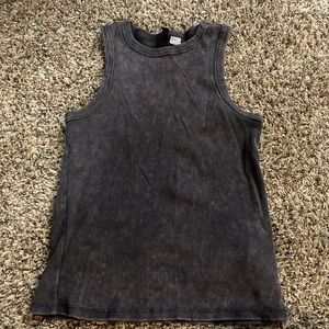 Divided Charcoal Ribbed Tank